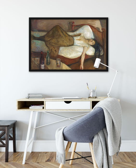 Edvard Munch - Der Tag danach , Poster mit Bilderrahmen