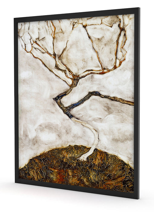 Egon Schiele - Kleiner Baum im Spätherbst , Poster mit Bilderrahmen