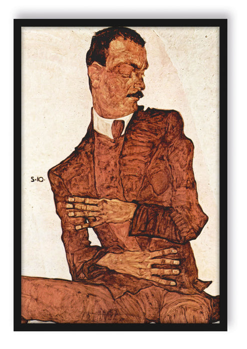 Egon Schiele - Portrait von Arthur Rössler , Poster mit Bilderrahmen