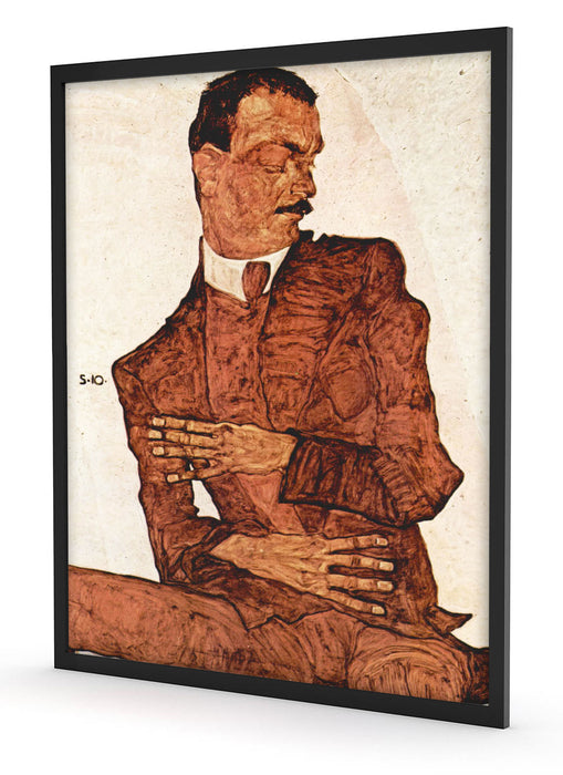 Egon Schiele - Portrait von Arthur Rössler , Poster mit Bilderrahmen