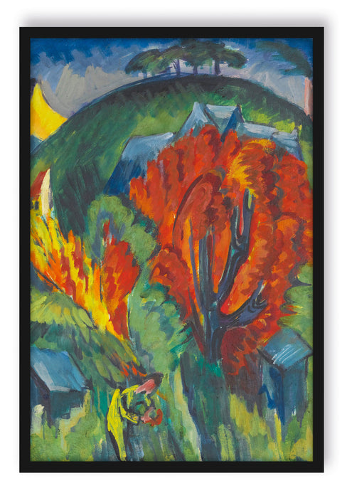 Ernst Ludwig Kirchner - GALGENBERG IN JENA , Poster mit Bilderrahmen