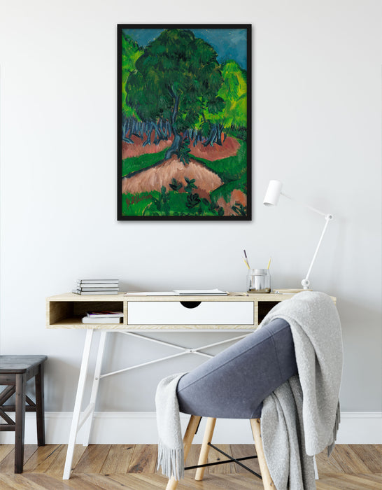 Ernst Ludwig Kirchner - Landschaft mit Maronenbaum , Poster mit Bilderrahmen
