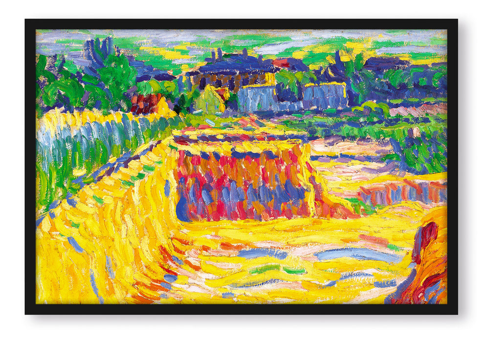 Pixxprint Ernst Ludwig Kirchner - Die Lehmgrube , Poster mit Bilderrahmen