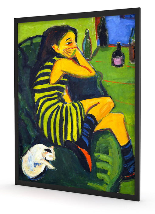 Ernst Ludwig Kirchner - Artistin Marzella, Poster mit Bilderrahmen
