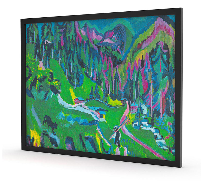 Ernst Ludwig Kirchner - Landschaft Sertigal, Poster mit Bilderrahmen