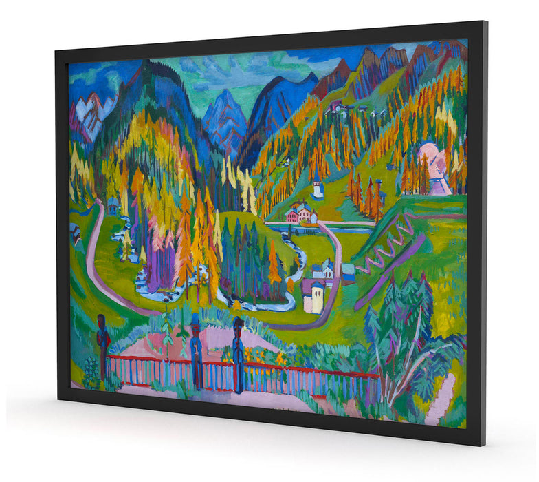 Ernst Ludwig Kirchner - Sertig-Tal im Herbst  , Poster mit Bilderrahmen