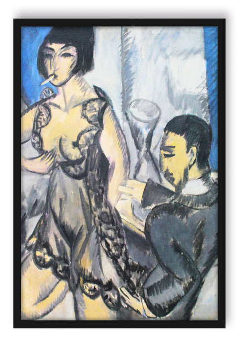 Ernst Ludwig Kirchner - Paar im Zimmer , Poster mit Bilderrahmen