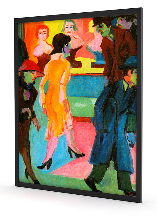 Ernst Ludwig Kirchner - Straßenbild vor dem Frisieurlad, Poster mit Bilderrahmen