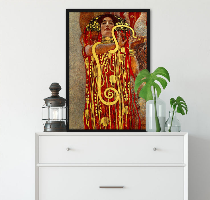 Gustav Klimt - Hygieia, Poster mit Bilderrahmen
