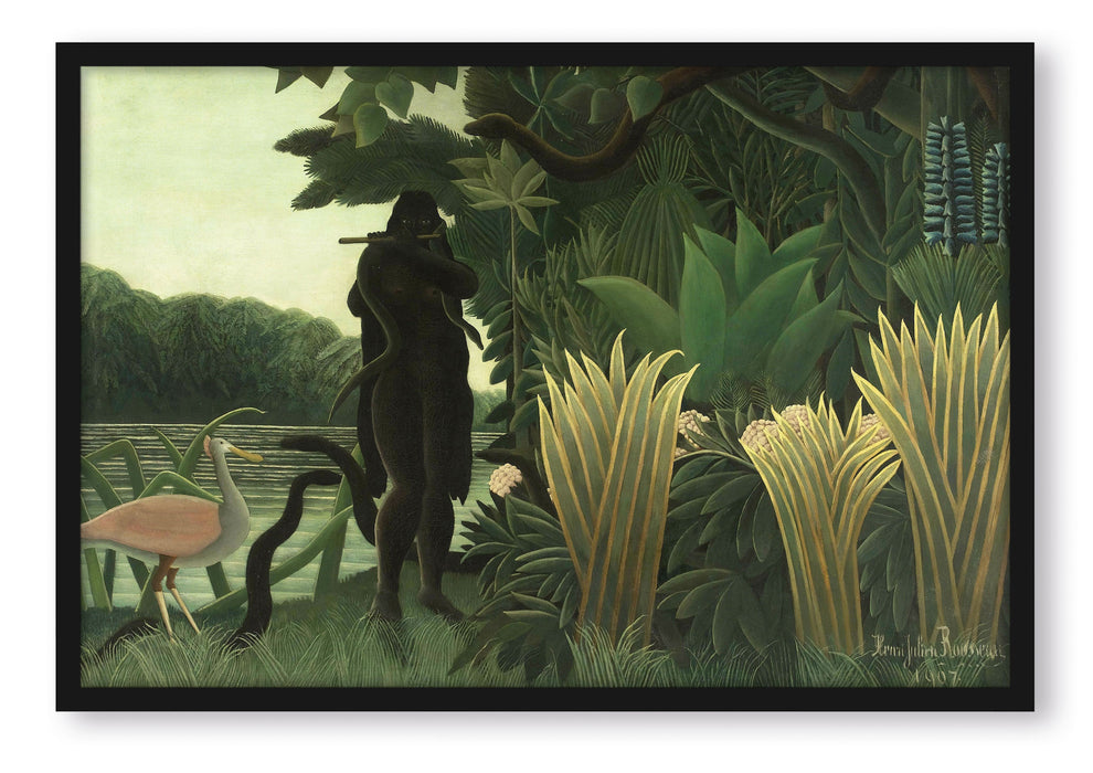 Henri Rousseau - Der Schlangenbeschwörer Naivismus, Poster mit Bilderrahmen