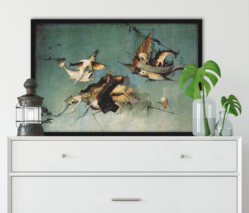 Hieronymus Bosch - Ausschnitt aus Garten der Lüste II, Poster mit Bilderrahmen