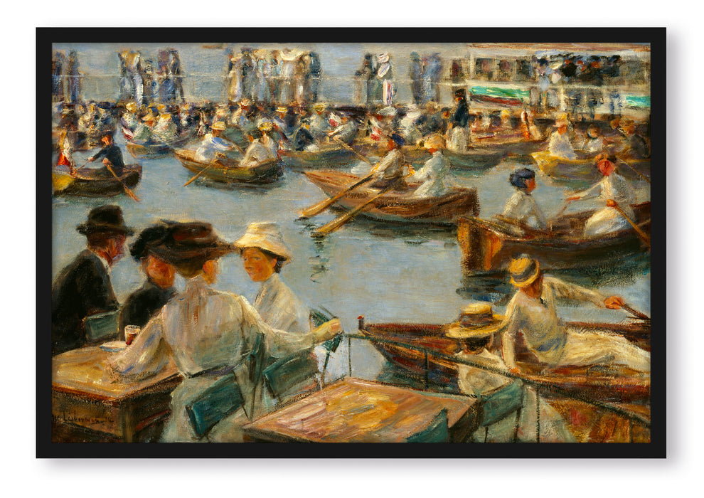 Pixxprint Max Liebermann - An der Alster in Hamburg, Poster mit Bilderrahmen