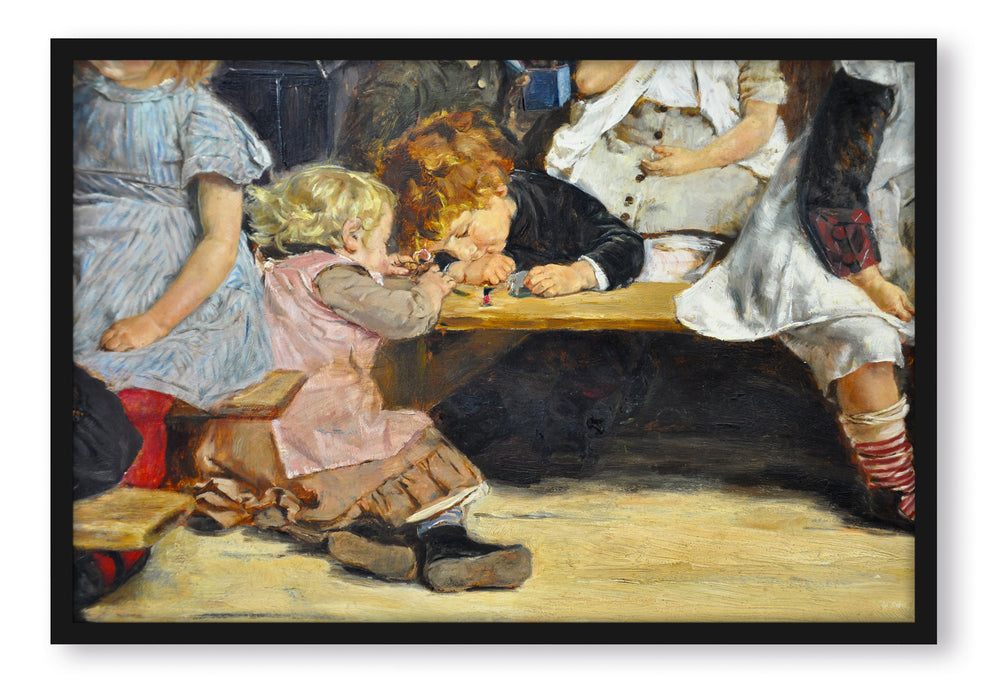 Pixxprint Max Liebermann - Kleinkinderschule in Amsterdam , Poster mit Bilderrahmen