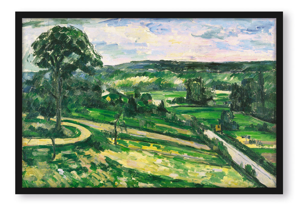 Paul Cézanne - Der Baum an der Kurve , Poster mit Bilderrahmen