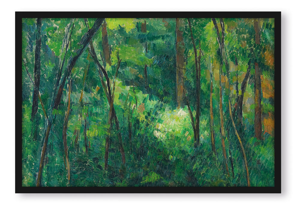 Pixxprint Paul Cézanne - Innenleben eines Waldes , Poster mit Bilderrahmen
