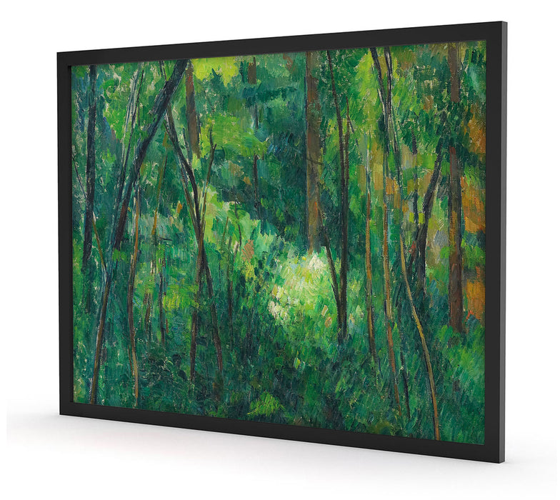Paul Cézanne - Innenleben eines Waldes , Poster mit Bilderrahmen