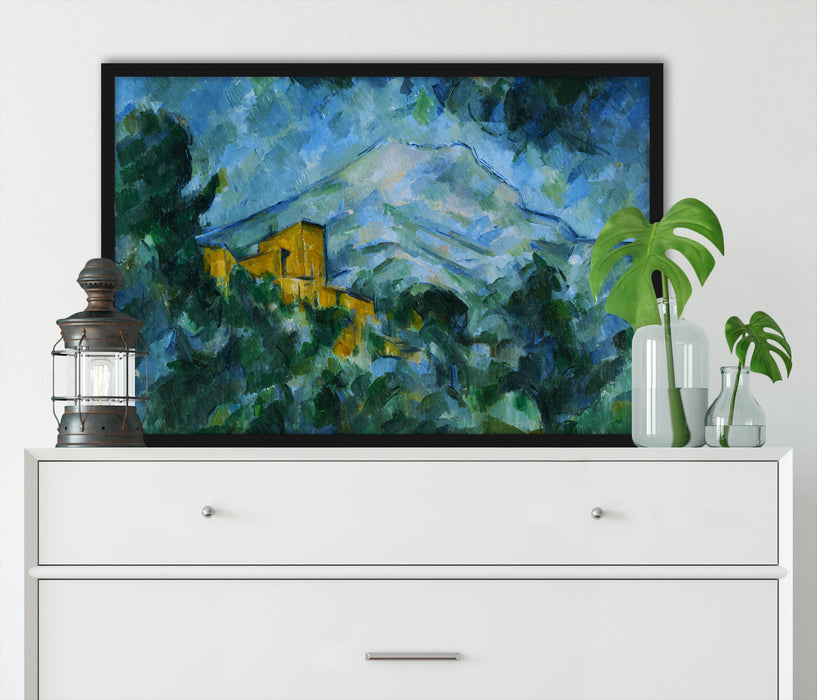 Paul Cézanne - Mont Sainte-Victoire im Dunkeln , Poster mit Bilderrahmen