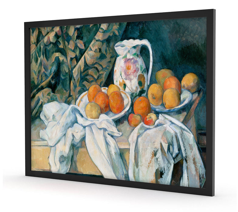 Paul Cézanne - Stillleben mit Vorhang, Poster mit Bilderrahmen