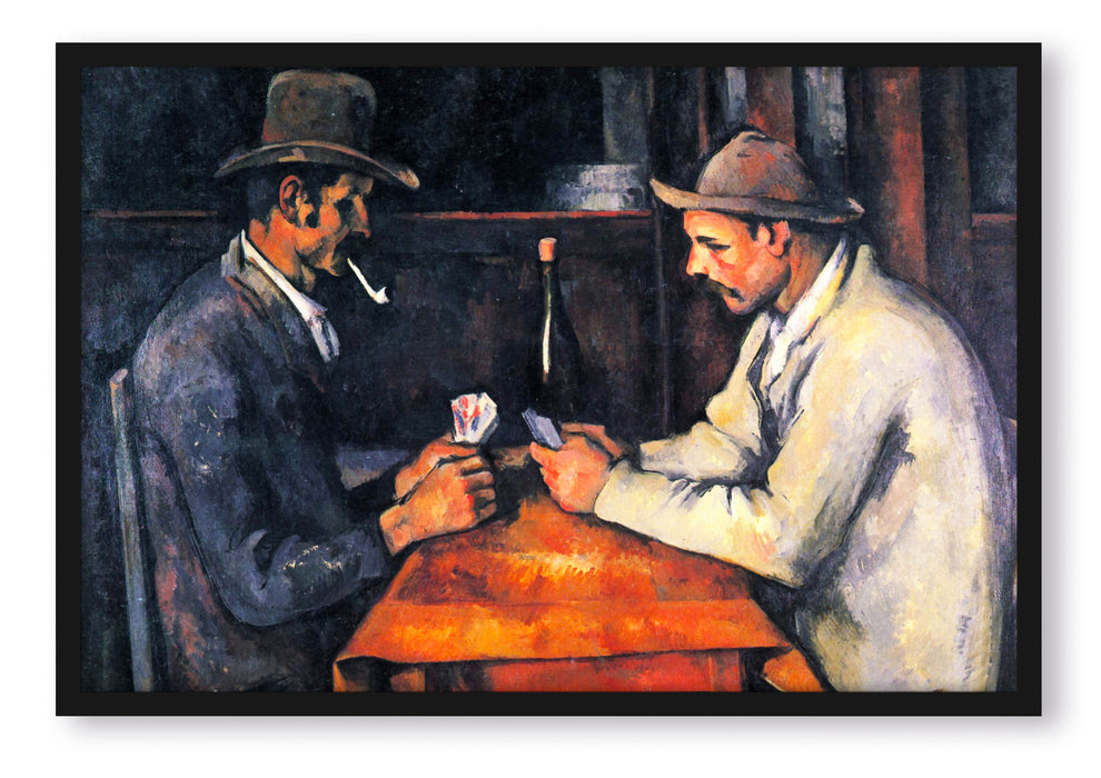 Paul Cézanne - Die Kartenspieler , Poster mit Bilderrahmen