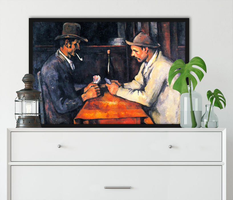 Paul Cézanne - Die Kartenspieler , Poster mit Bilderrahmen
