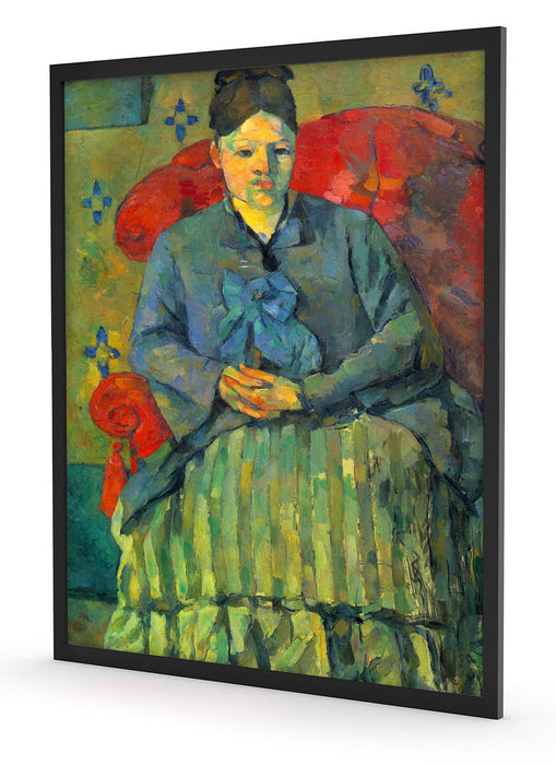 Paul Cézanne - Porträt der Mme Cézanne in rotem Lehnst, Poster mit Bilderrahmen