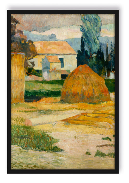 Pixxprint Paul Gauguin - Landschaft bei Arles, Poster mit Bilderrahmen