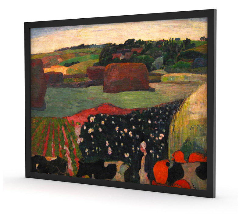 Paul Gauguin - Heuhaufen in der Bretagne, Poster mit Bilderrahmen