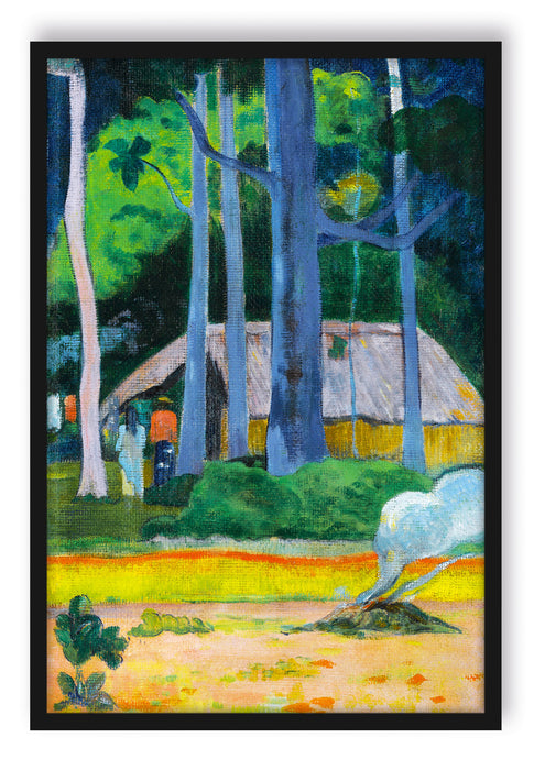 Paul Gauguin - CABANE SOUS LES ARBRES, Poster mit Bilderrahmen