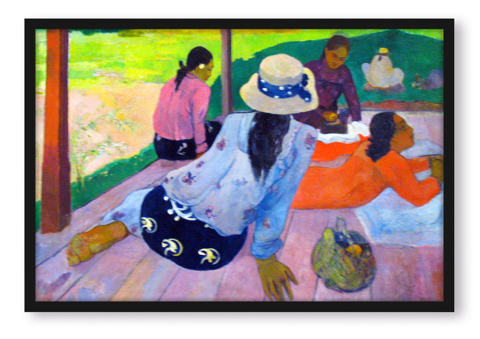 Paul Gauguin - Die Siesta , Poster mit Bilderrahmen