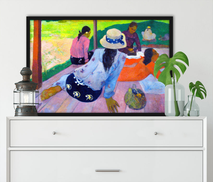 Paul Gauguin - Die Siesta , Poster mit Bilderrahmen