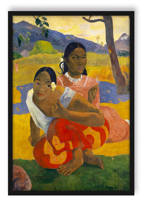 Pixxprint Paul Gauguin - Nafea Faa Ipoipo , Poster mit Bilderrahmen