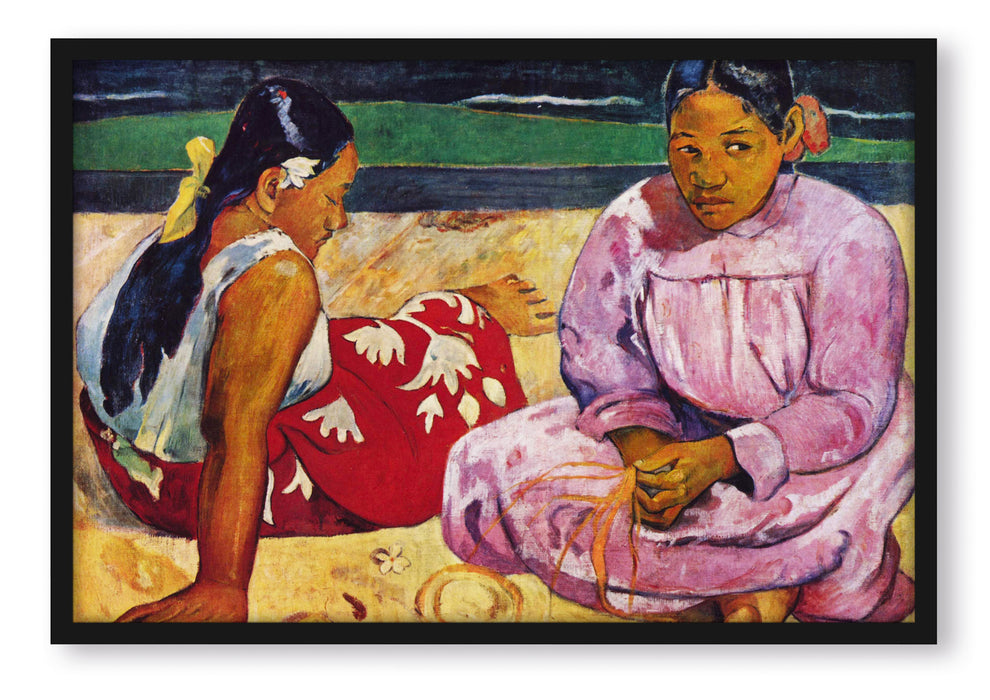 Paul Gauguin - Tahitische Frauenoder Frauen von Tahit, Poster mit Bilderrahmen