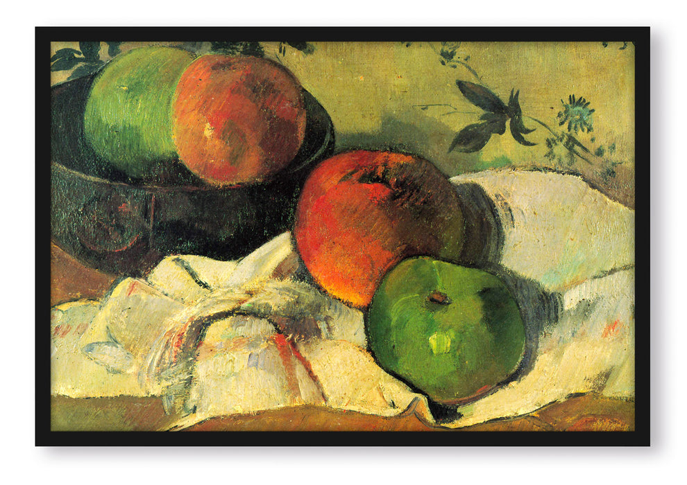 Paul Gauguin - Stillleben Äpfel und Schale , Poster mit Bilderrahmen
