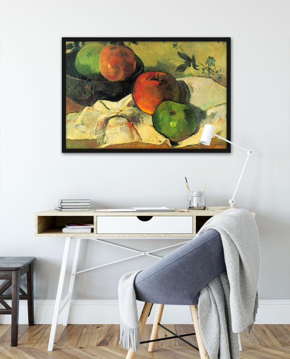 Paul Gauguin - Stillleben Äpfel und Schale , Poster mit Bilderrahmen
