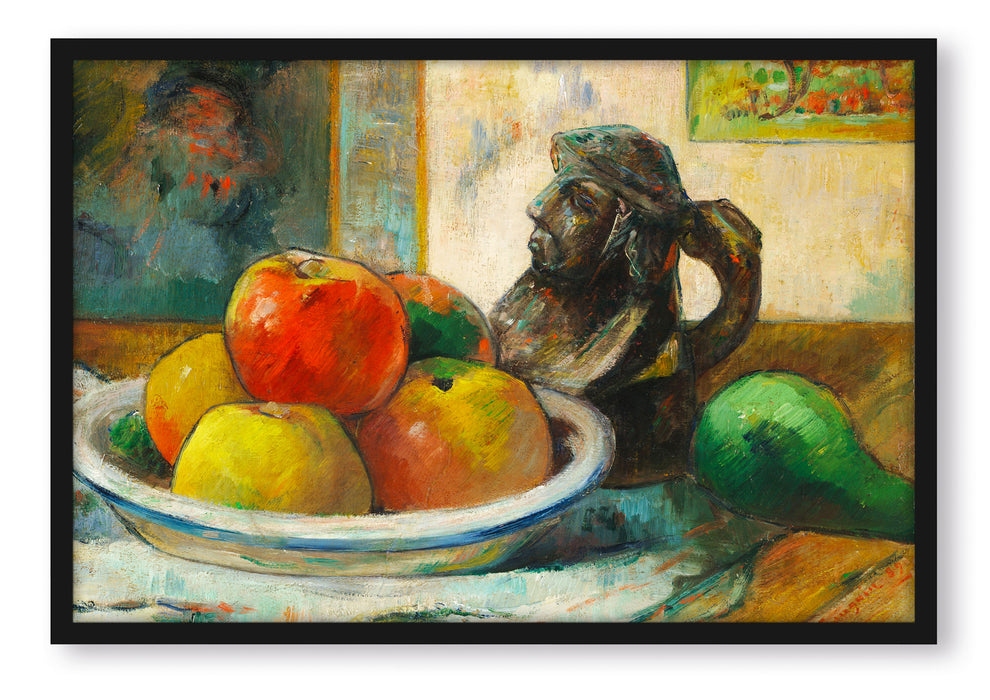 Paul Gauguin - Stillleben mit Äpfeln Birne und Keramik, Poster mit Bilderrahmen