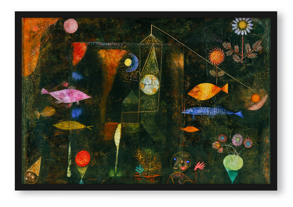 Paul Klee - Fischzauber, Poster mit Bilderrahmen