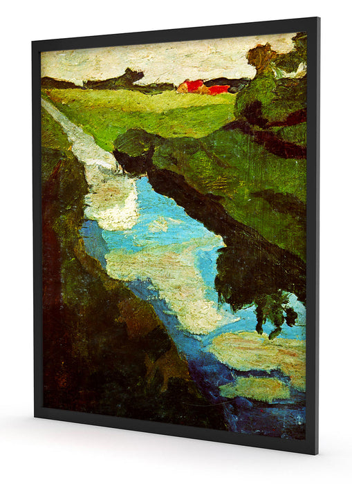 Paula Modersohn - Becker Moorgraben Moorkanal, Poster mit Bilderrahmen