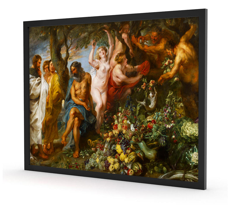 Peter Paul Rubens - Pythagoras verteidigt die vegetaris, Poster mit Bilderrahmen