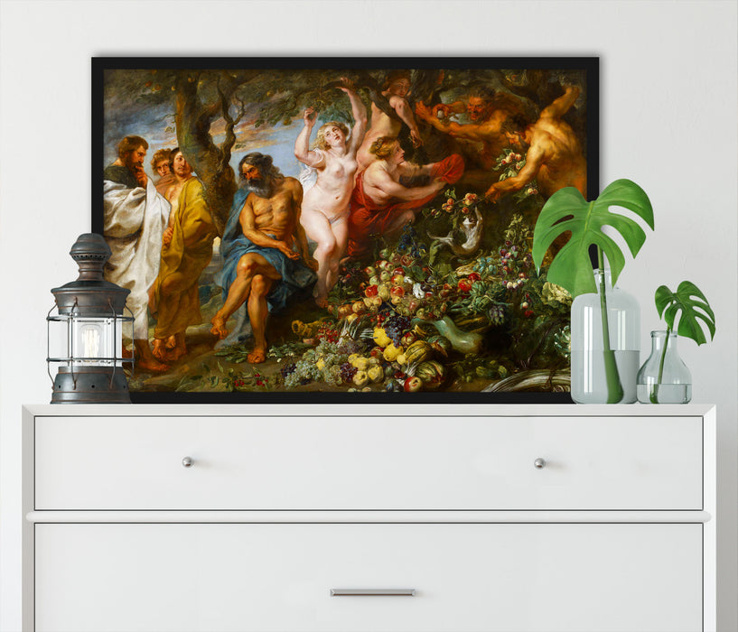 Peter Paul Rubens - Pythagoras verteidigt die vegetaris, Poster mit Bilderrahmen