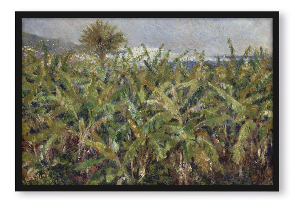 Pierre-Auguste Renoir - Feld mit Bananenbäumen , Poster mit Bilderrahmen