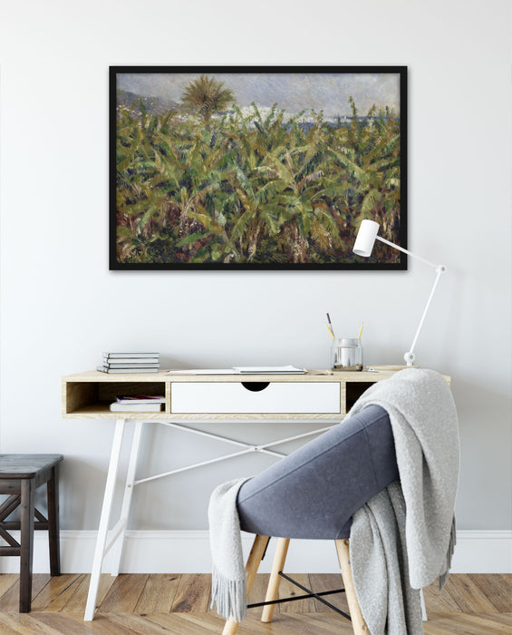 Pierre-Auguste Renoir - Feld mit Bananenbäumen , Poster mit Bilderrahmen
