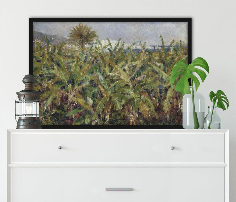 Pierre-Auguste Renoir - Feld mit Bananenbäumen , Poster mit Bilderrahmen
