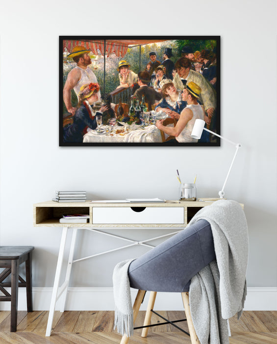 Pierre-Auguste Renoir - Die Mahlzeit der Ruderer, Poster mit Bilderrahmen