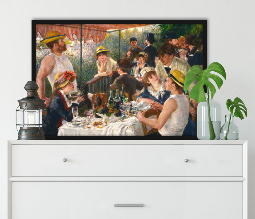 Pierre-Auguste Renoir - Die Mahlzeit der Ruderer, Poster mit Bilderrahmen