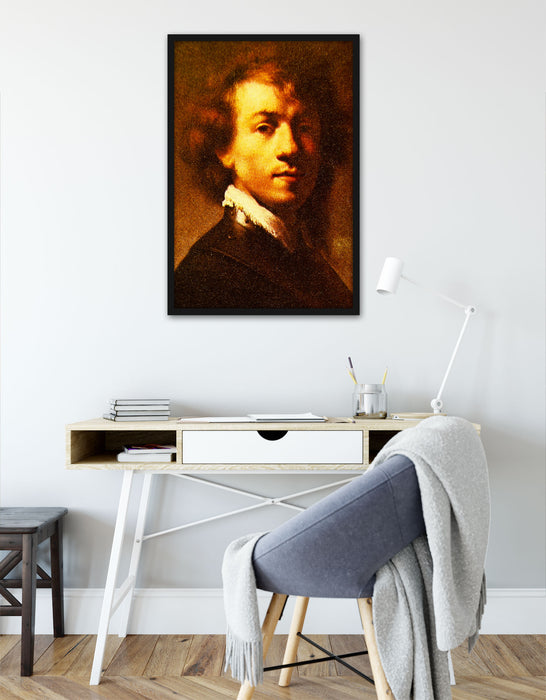Rembrandt van Rijn - Selbstportrait I, Poster mit Bilderrahmen