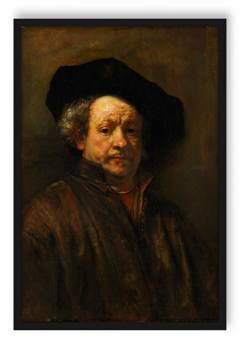 Pixxprint Rembrandt van Rijn - Selbstportrait II, Poster mit Bilderrahmen