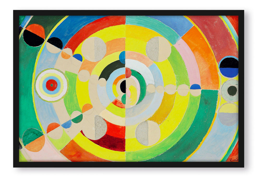 Pixxprint Robert Delaunay - Relief Disques , Poster mit Bilderrahmen