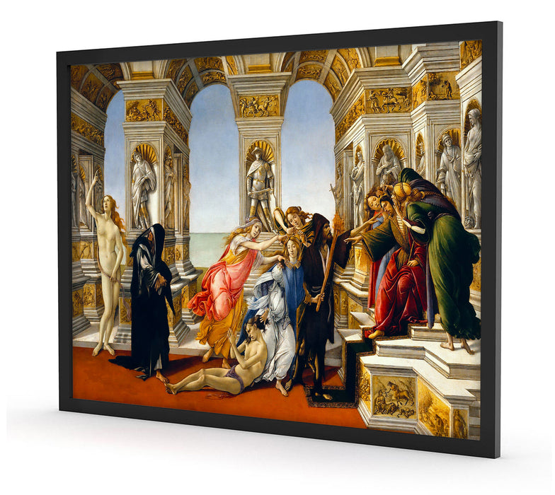 Sandro Botticelli - Die Verleumdung des Apelles , Poster mit Bilderrahmen