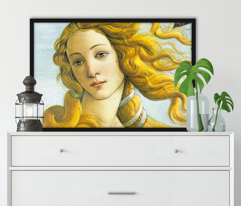 Sandro Botticelli - Die Geburt der Venus Ausschnitt, Poster mit Bilderrahmen