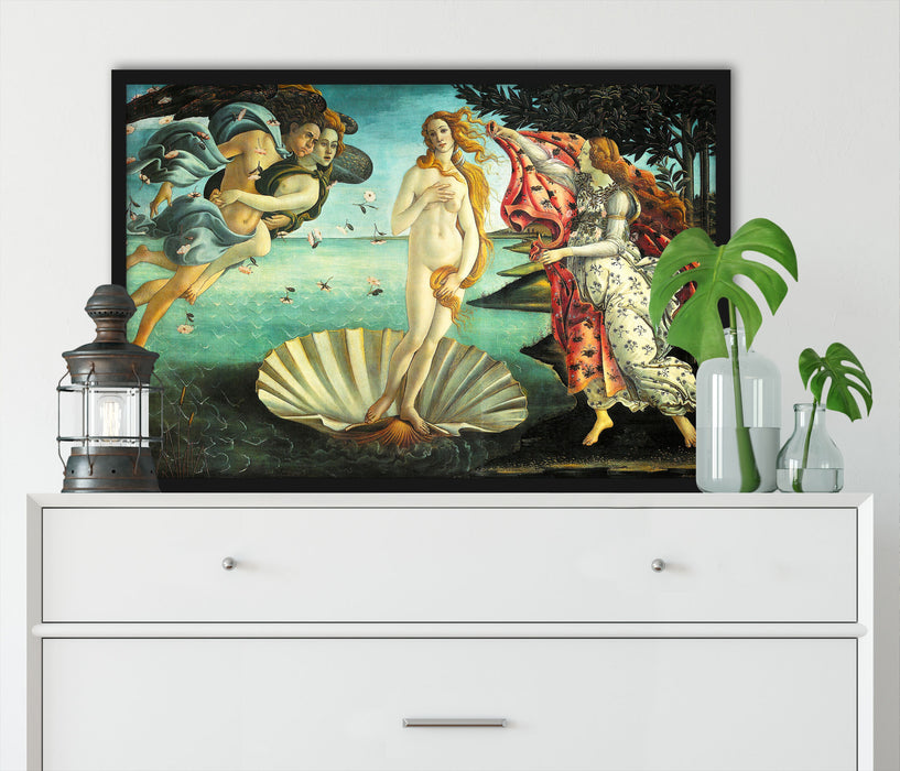 Sandro Botticelli - Die Geburt der Venus , Poster mit Bilderrahmen